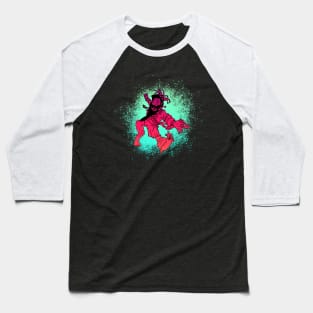 The Deranged King (Crimson on Turquoise ) : A Fantasy Character Baseball T-Shirt